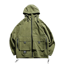 Load image into Gallery viewer, army green hooded jacket